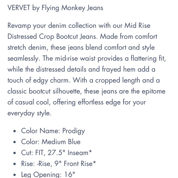 Vervet by Flying Monkey Prodigy midrise ankle bootcut 29 - Picture 7 of 10